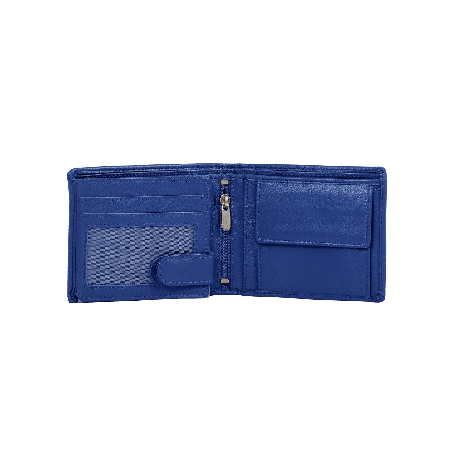 OMAX LTWL10 Blue Jumbo Multi Flap Softy Geniune Leather Men's Wallet