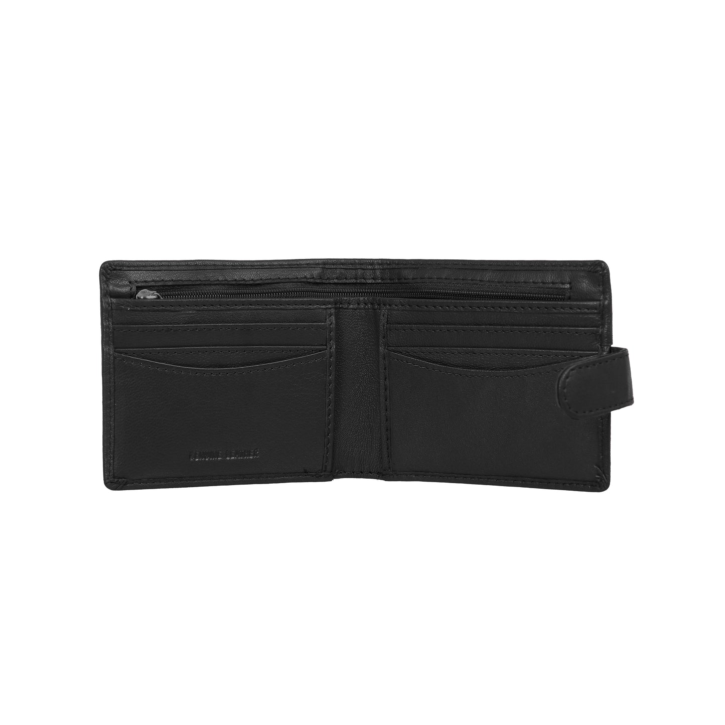 OMAX Black Loop Closure Soft Genuine Leather Men's Wallet BW256