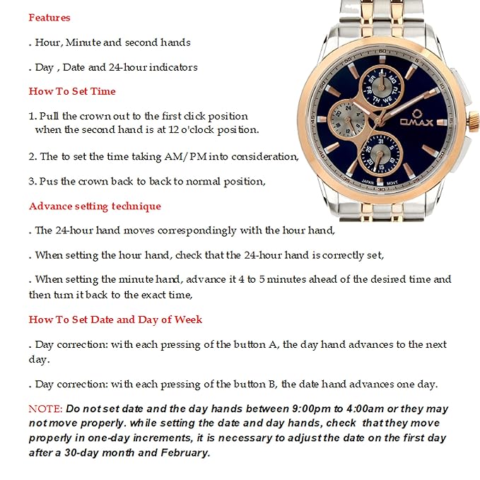 OMAX Analog Multifunction Blue Dial Men’s Watch - MG19C4CI