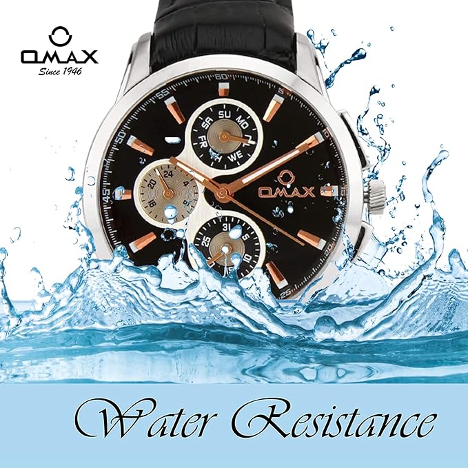OMAX Analog Multifunction Black Dial Men’s Watch - MG20P22I