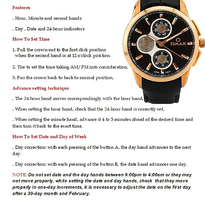 Omax Black Colour Multifunction Watch for Men MG20R22I