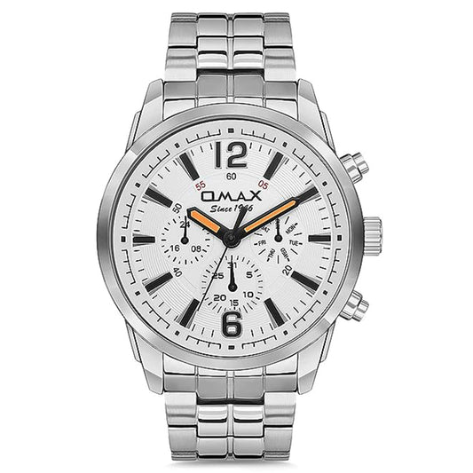 Omax Chronograph, Multifunction Display Stainless Steel Chain Watch for Men-GX35P36I