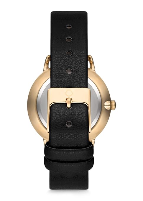Omax Analog Gold Dial Black Leather Strap Women Watch - PM001G12I