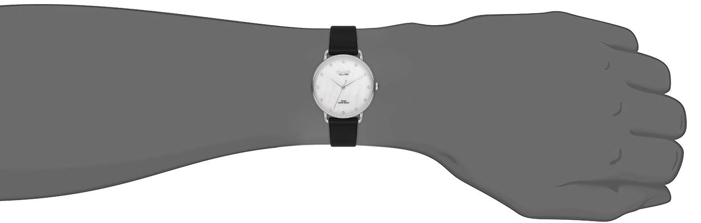 Omax Analog Silver Round Dial Black Leather Strap Women Watch - PM001P62I
