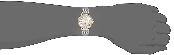 Omax White Dial Gold Case n Index Silver Watch for Women SPM02T66I