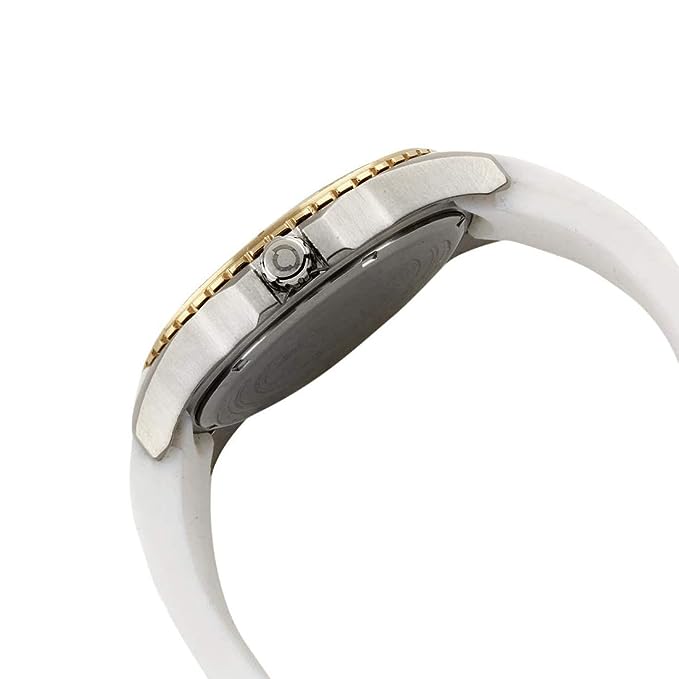 Omax Men's White Dial Gold Case White Silicone Watch – Analog, 42mm | SS278