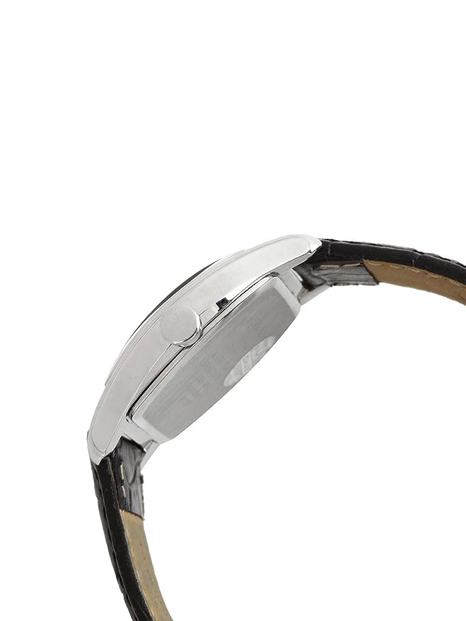 Omax Formal Men Boys White Dial Quality Watch – Solid Stainless Steel Case Branded Black Leather Strap – Smart Stylish Perfect for Office Casual Wear SS304