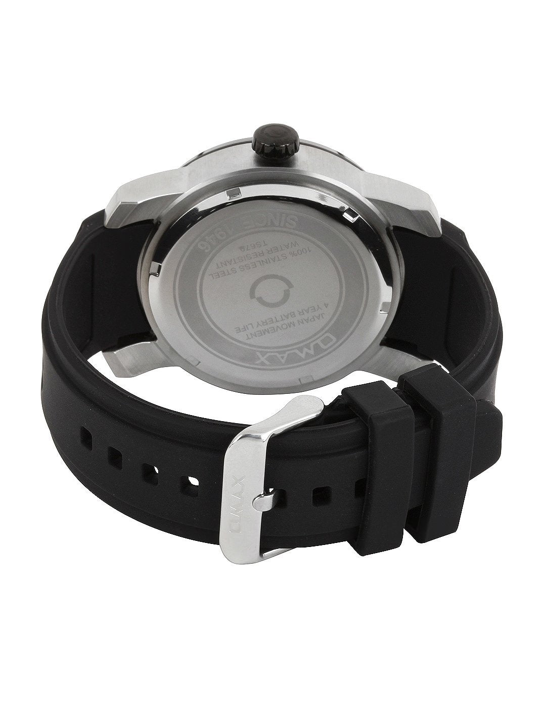 Omax Black Dial Black Slicone Strap analog Watch for Men SS343