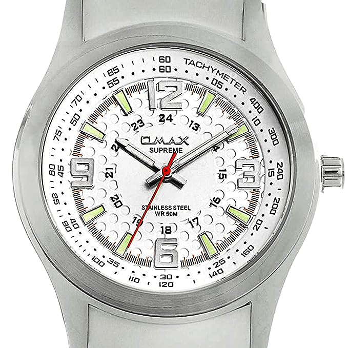 Omax White Dial Watch with Long Lasting White Silicone Strap Smart, Sporty and Trendy for Men and Boys SS368