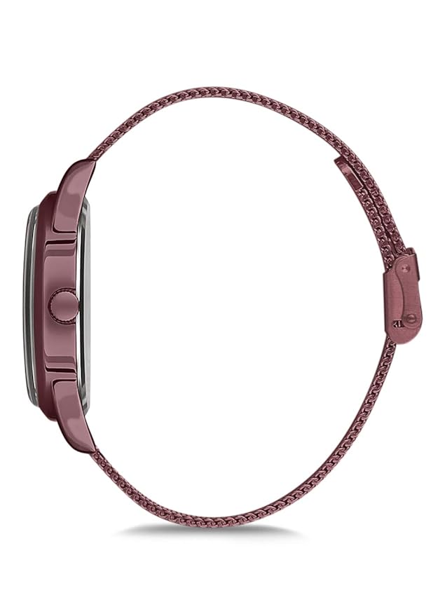Omax Brown Dial Day Display with Brown Stainless Steel Brecet Style Mesh Chain Watch for Men-VC06F55I