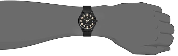 Omax Men's Black Dial Black Stainless Steel Mesh Formal Watch - VC07M22A