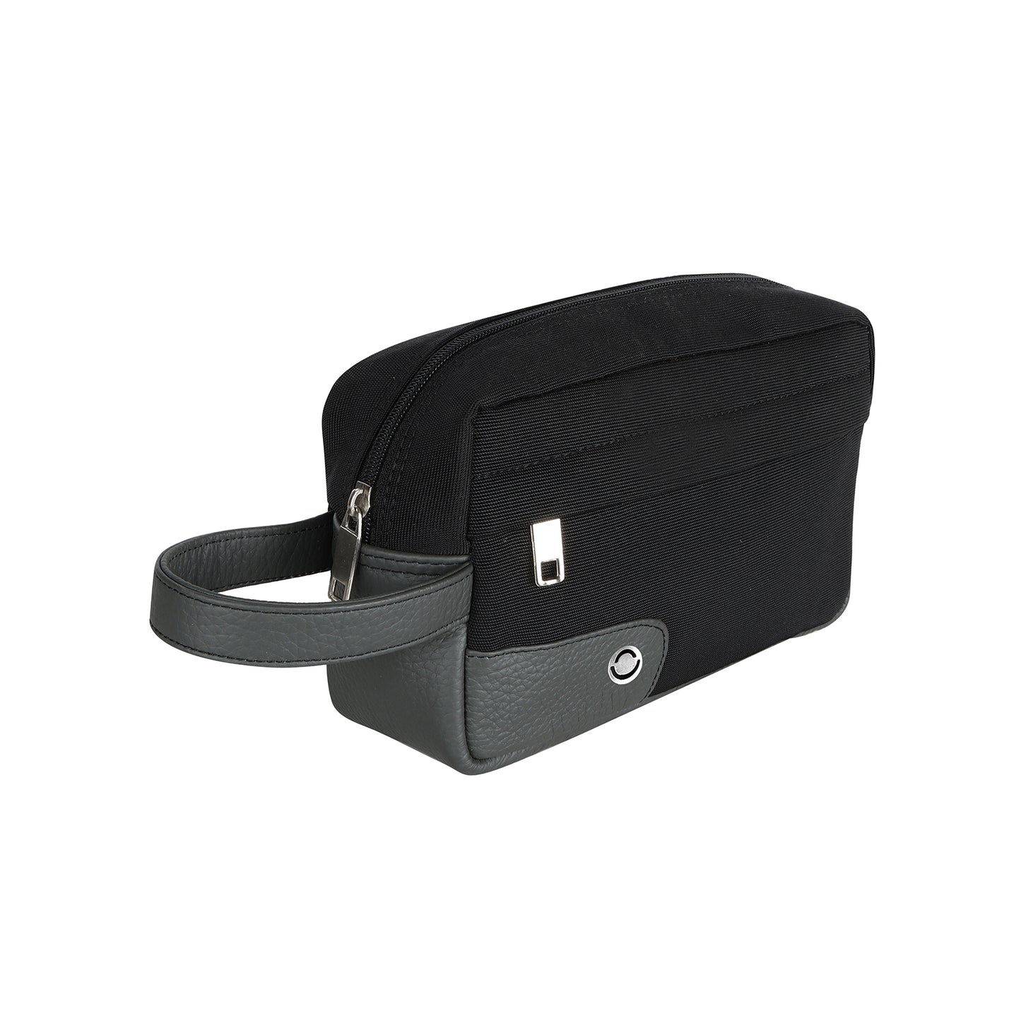 OMAX Genuine Leather & Canvas Toiletry Bag