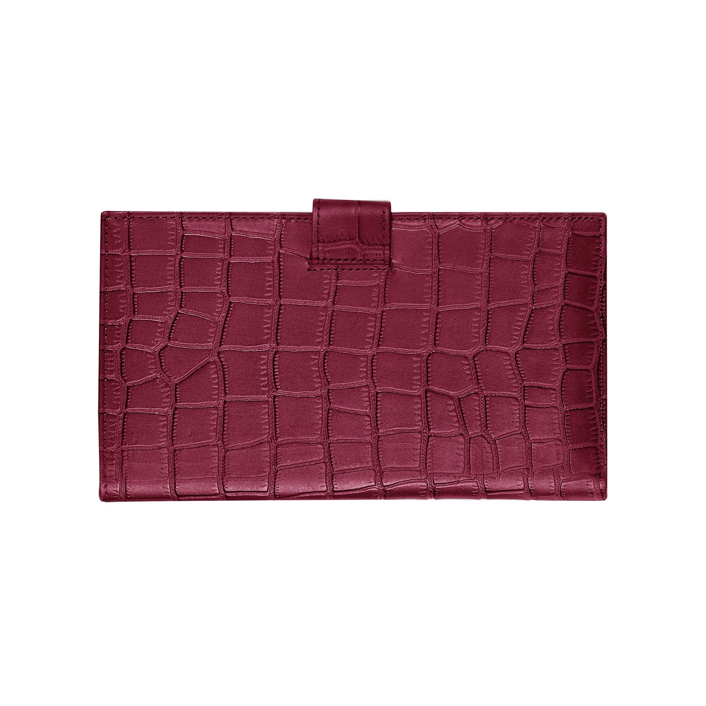 Boshek Maroon Croco Genuine Leather Clutch - FWL101