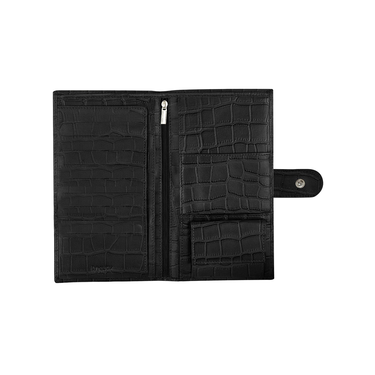 Boshek Black Croco Leather Womens Clutch - FWL101