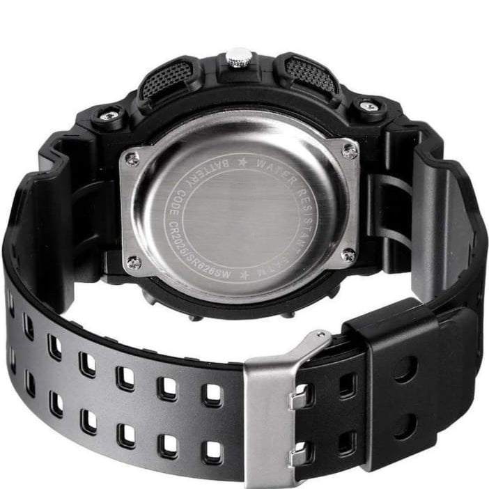 OMAX Analogue and Digital display Black Gold Resin Fiber Case Strap Watch for Men and Women-DS91920P