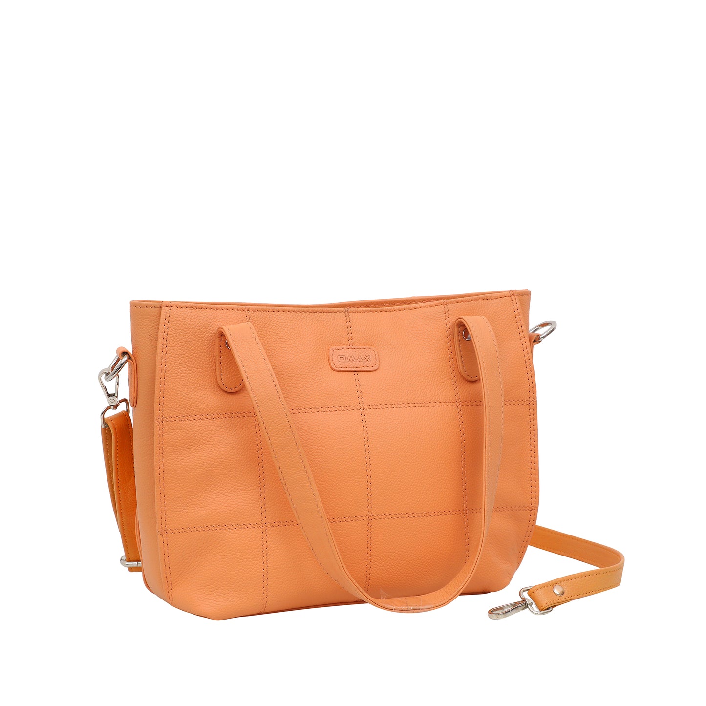 Omax Orange Genuine Leather Handbag Bag