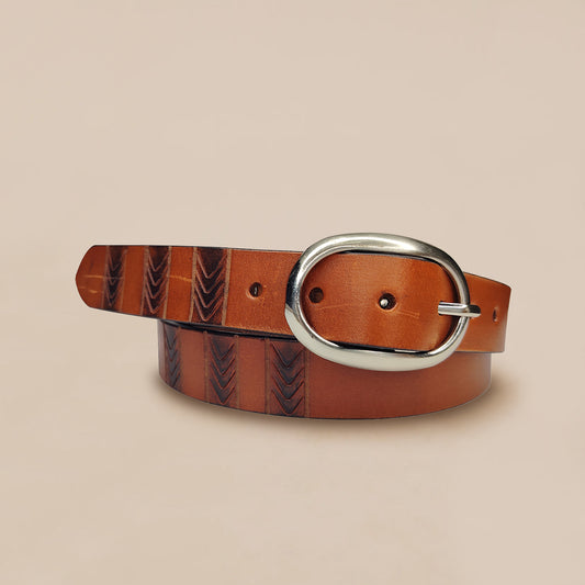 OMAX Tan Designer Genuine Leather Ladies Designer Belt LTWBTL09