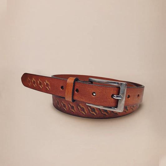 OMAX Tan Designer Genuine Leather Ladies Designer Belt LTWBTL06