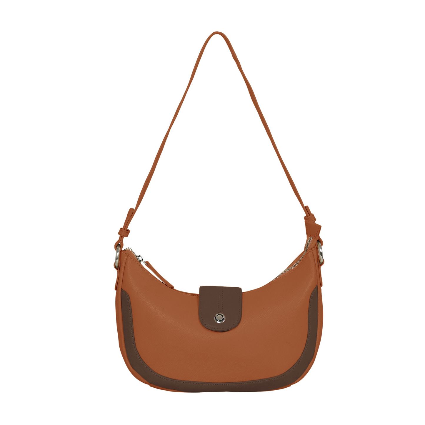 Omax Beige Boat Conrast Design Genuine Leather Sling Bag LTHRL5