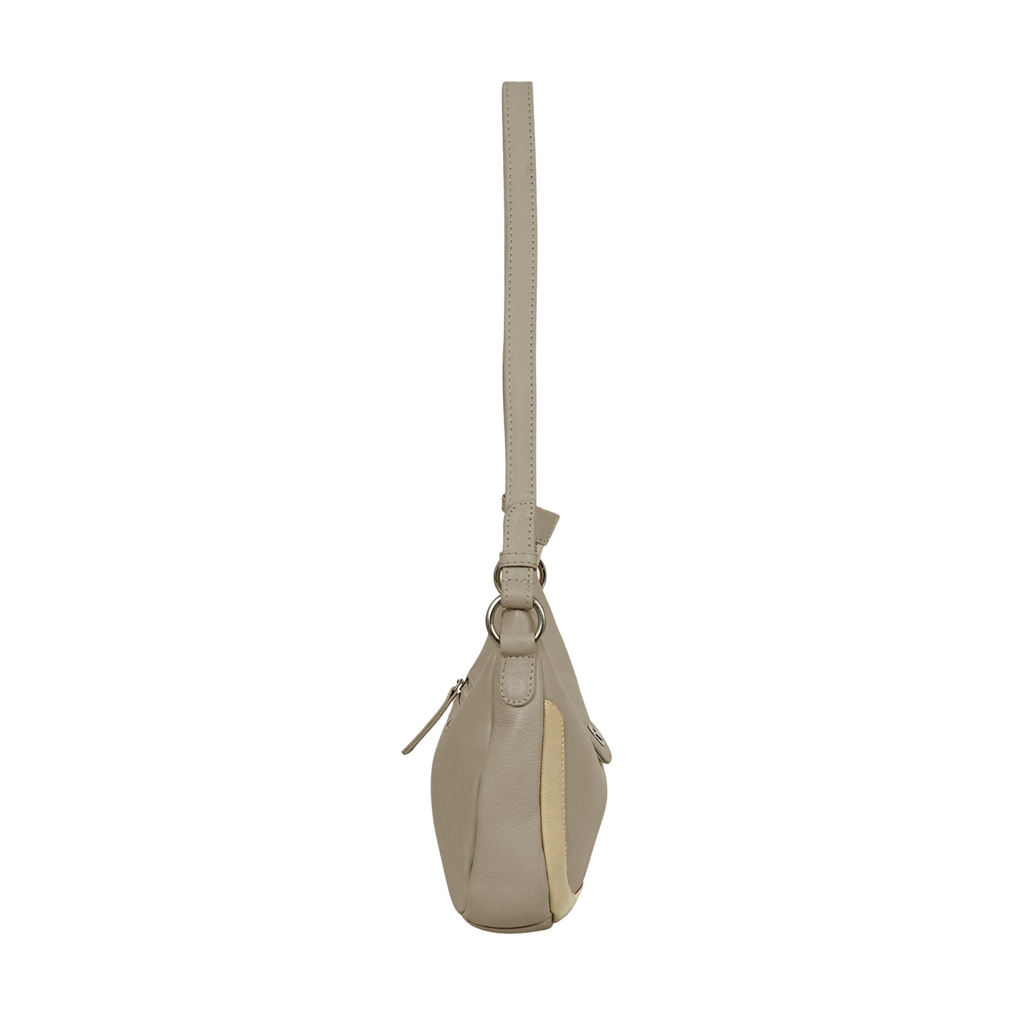 Omax Beige Boat Conrast Design Genuine Leather Sling Bag LTHRL5