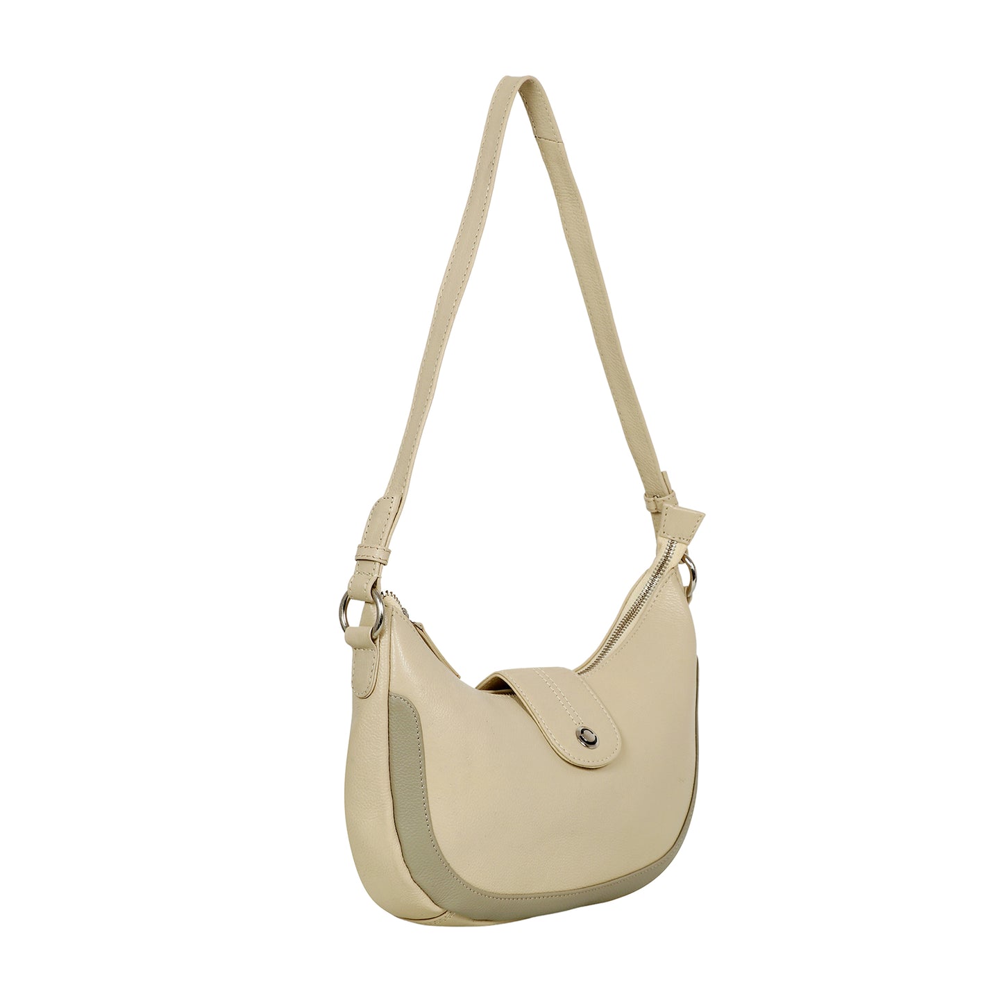 Omax White Boat Conrast Design Genuine Leather Sling Bag LTHRL5