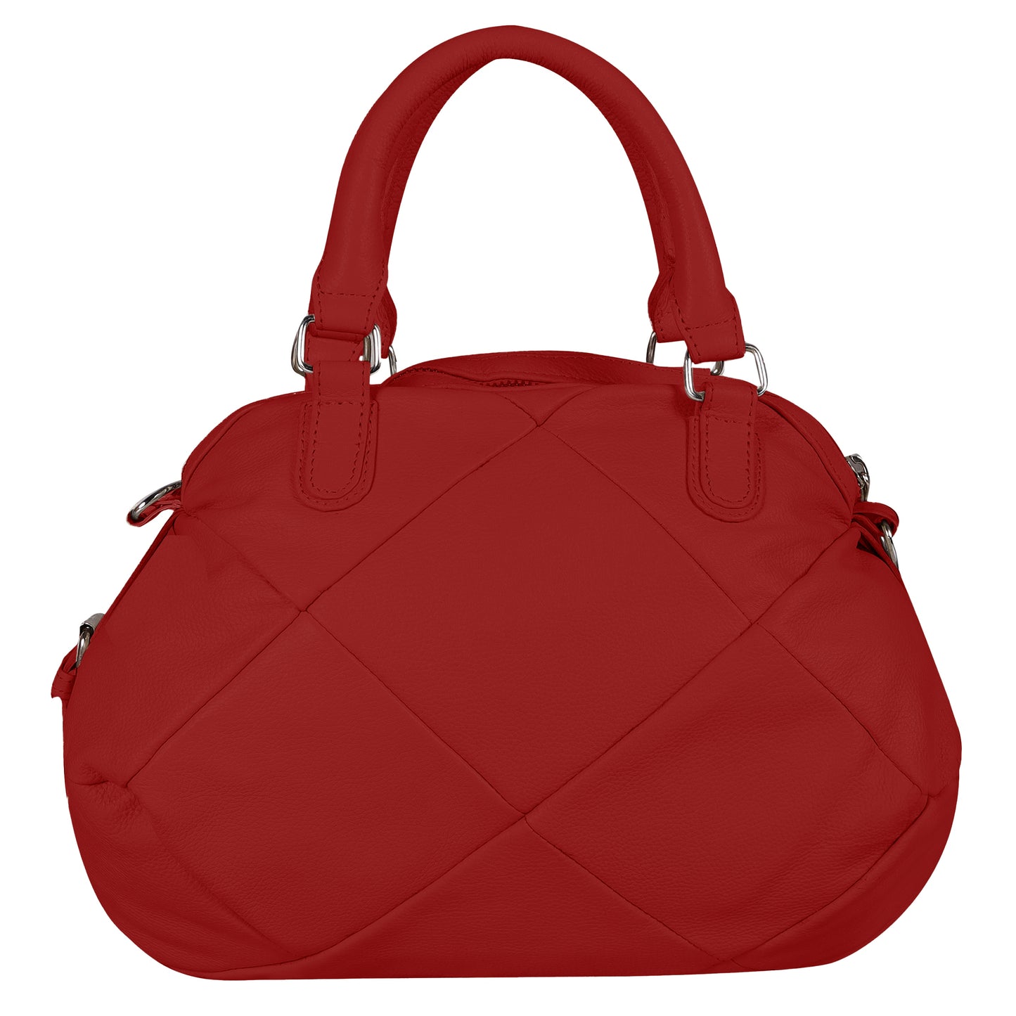 Omax Red Full Grain Genuine Leather Unique Football Style Handbag for Women LTHRL1