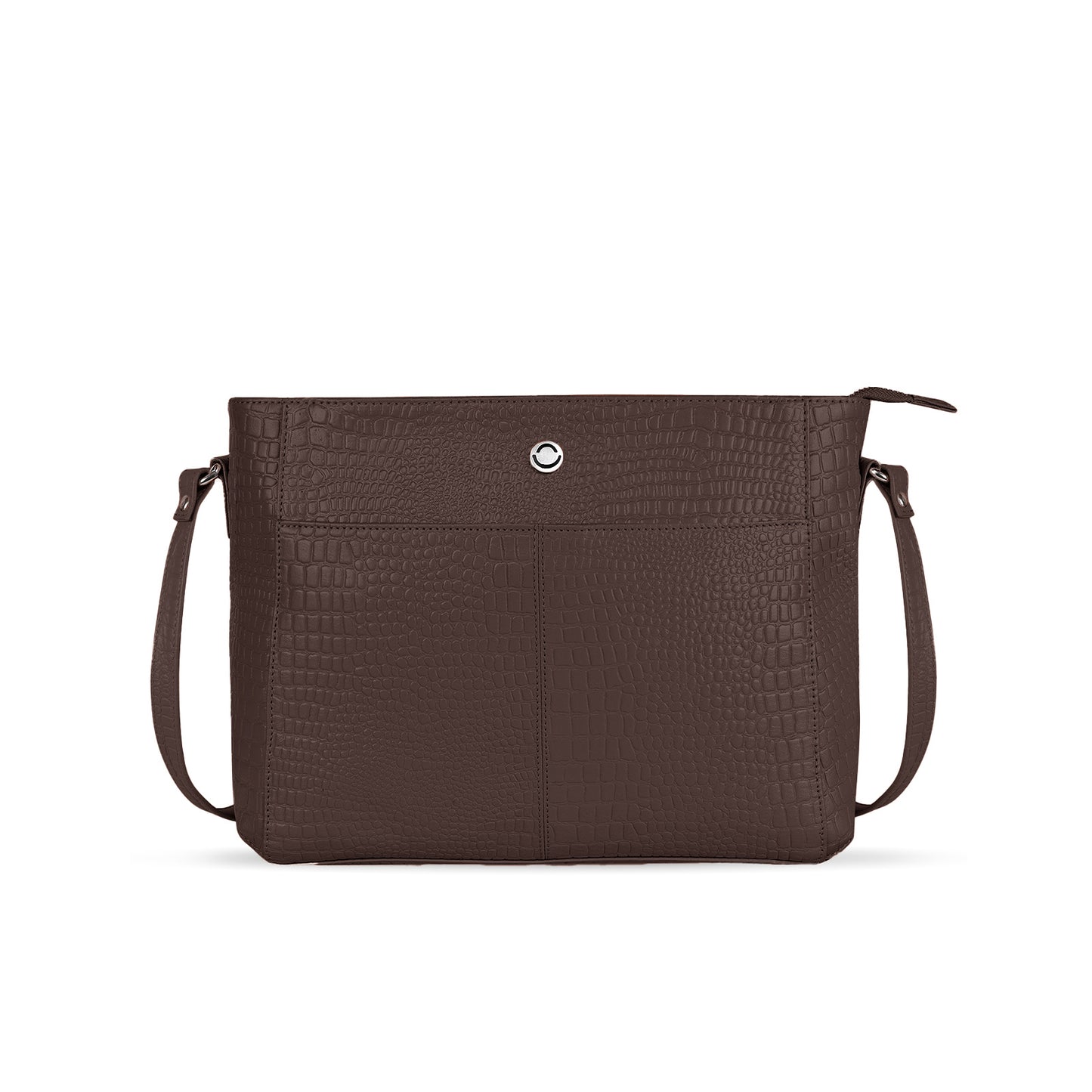 Omax Beige Genuine Leather Croco Stylish Shoulder, Laptop Handbag for Women LTHRL3