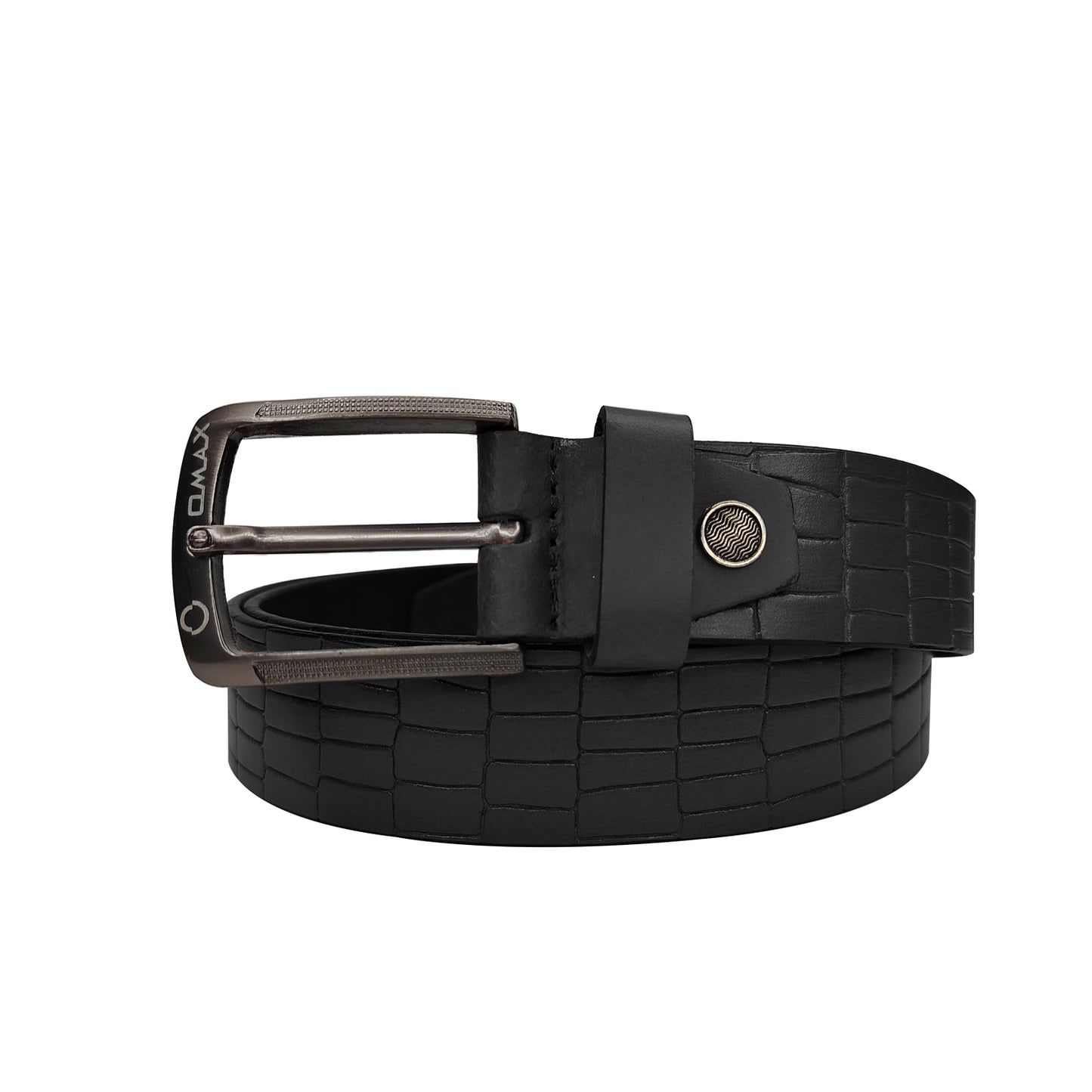 Omax Black Genuine Leather Premium Braided Belts for men BLTBTL028