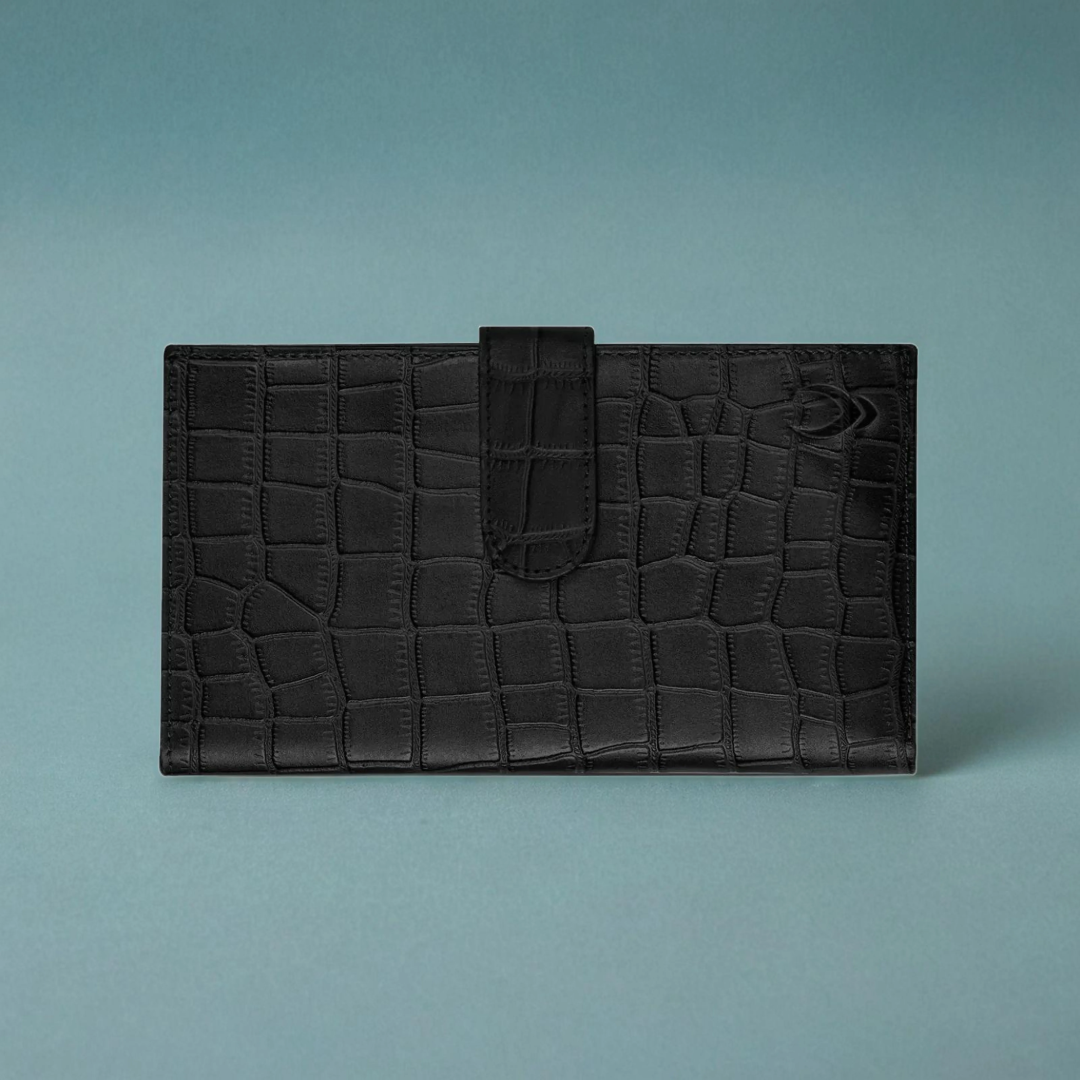 Boshek Maroon Croco Genuine Leather Clutch - FWL101