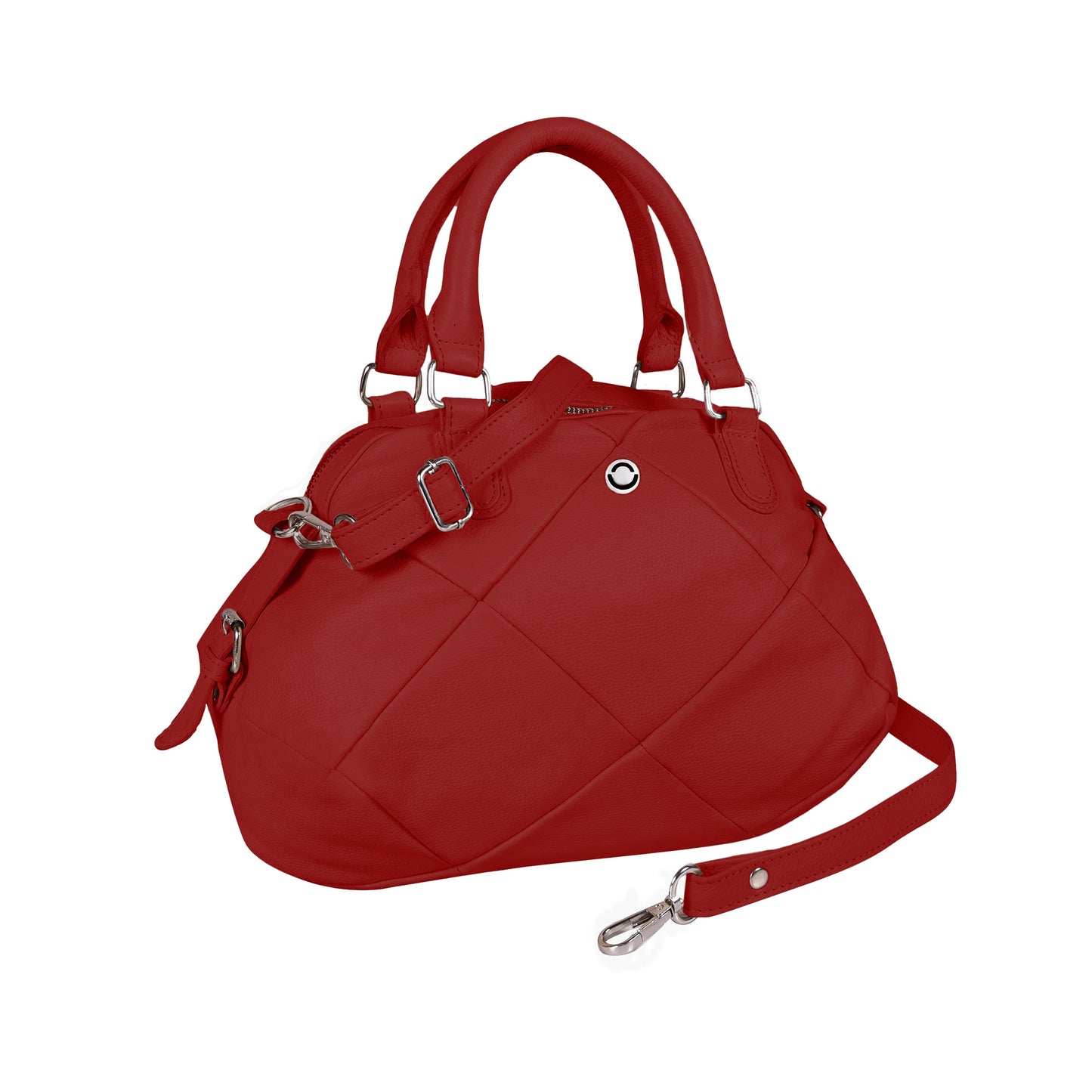 Omax Red Full Grain Genuine Leather Unique Football Style Handbag for Women LTHRL1