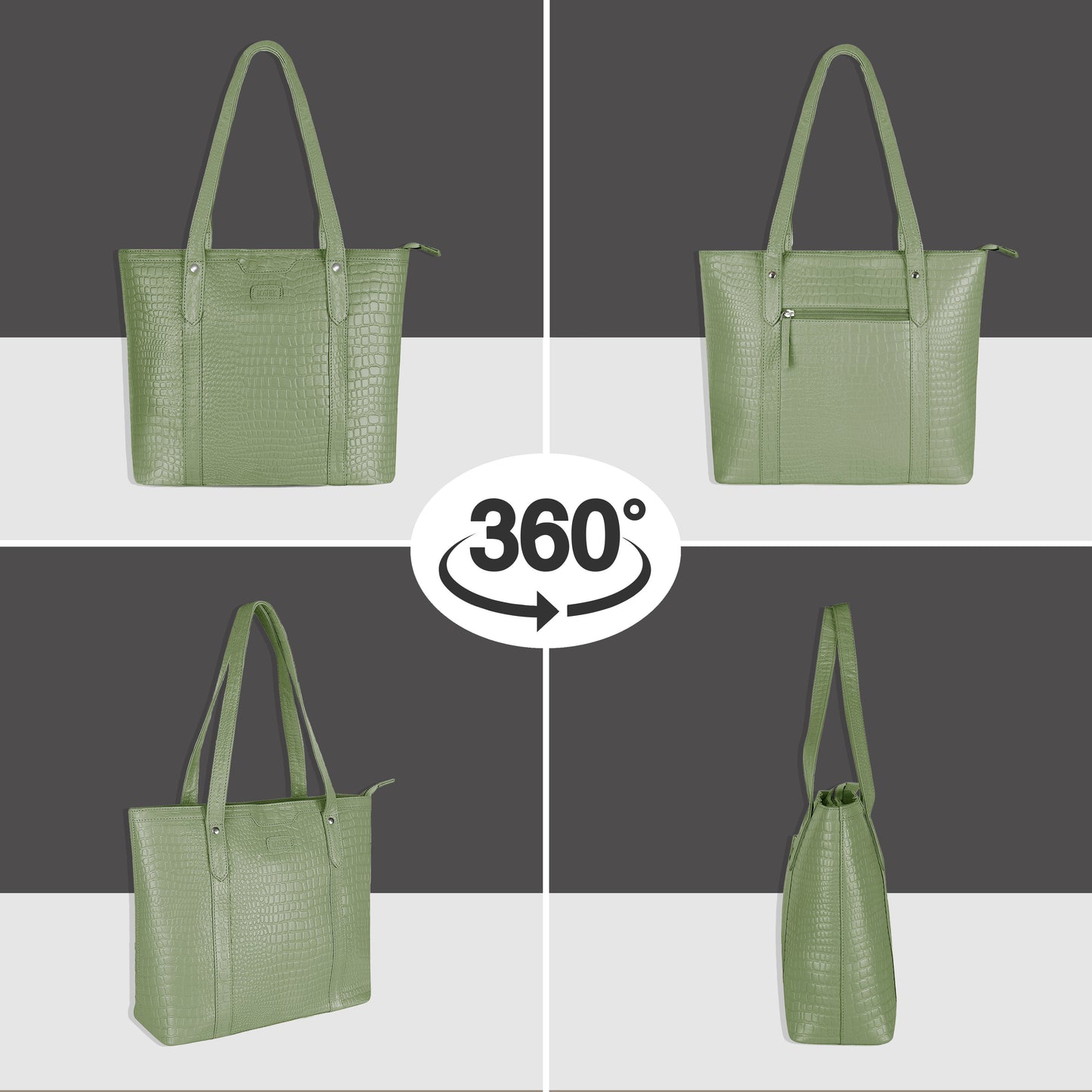 Boshek Olive Stylish Real Leather Tote Shoulder Handbag for Women-FL32