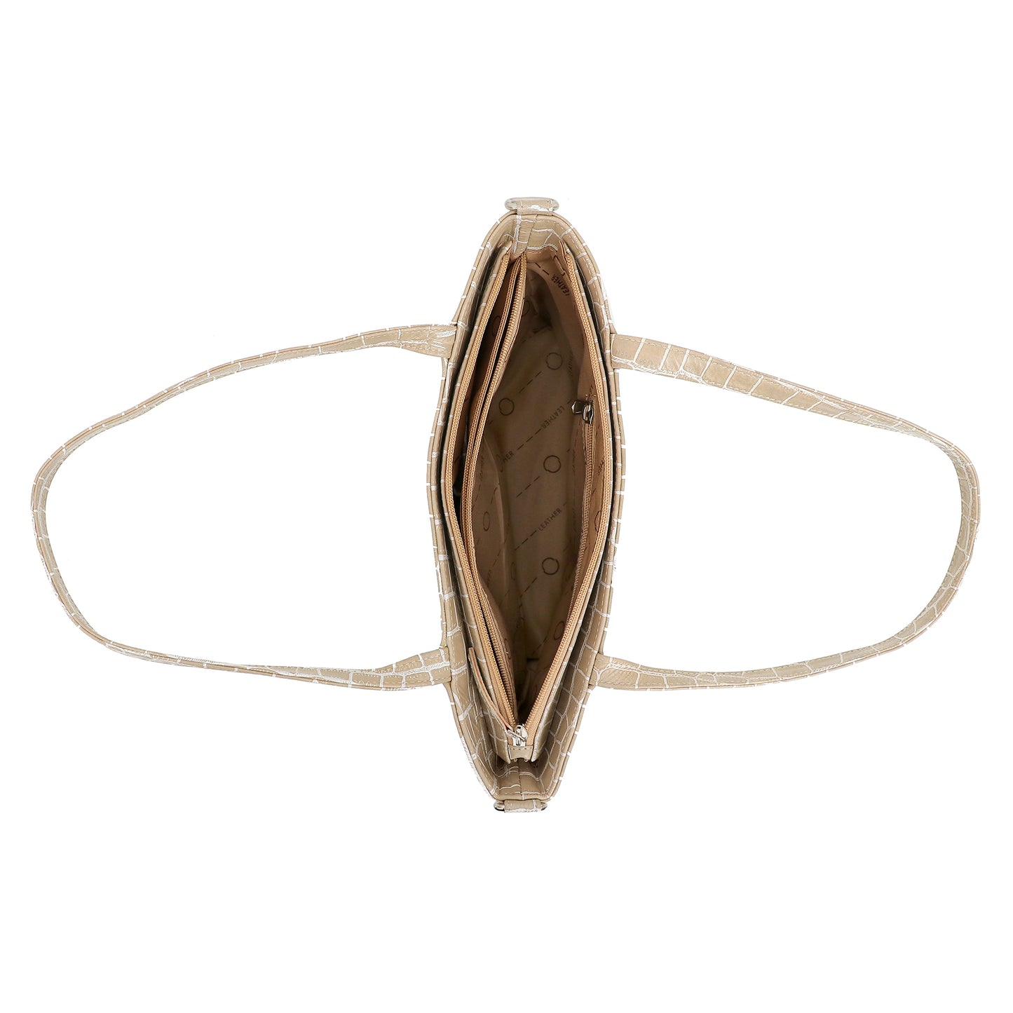 Omax Beige Croco Genuine Leather Sling Hand Bag