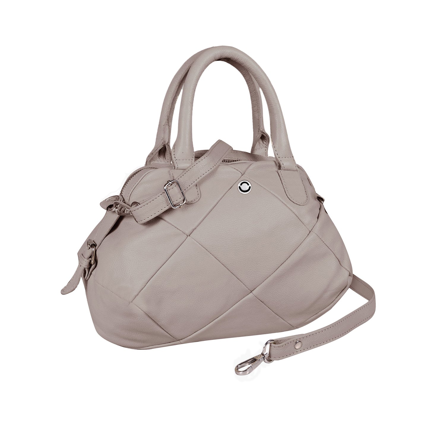Omax Beige Full Grain Genuine Leather Unique Football Style Handbag for Women LTHRL1
