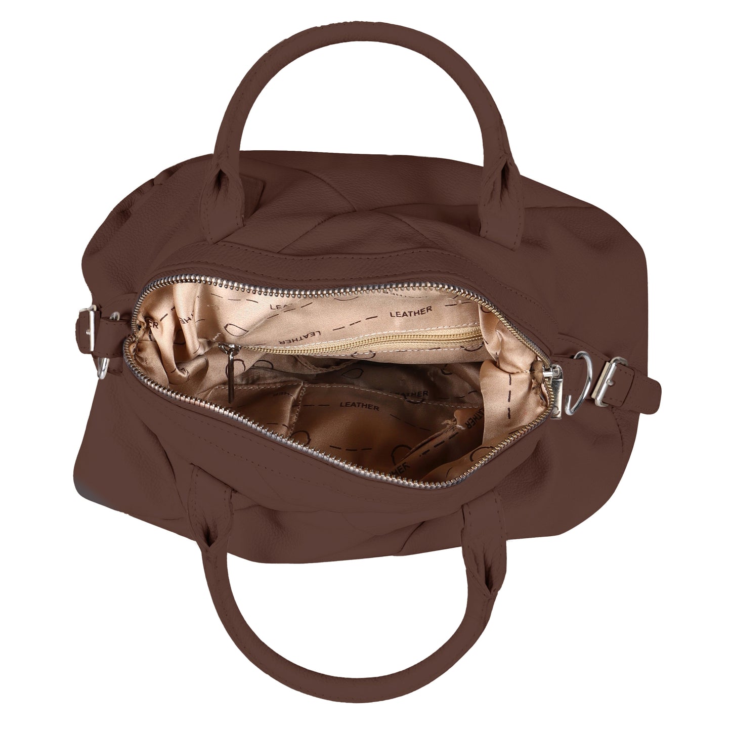 Omax Brown Full Grain Genuine Leather Unique Football Style Handbag for Women LTHRL1