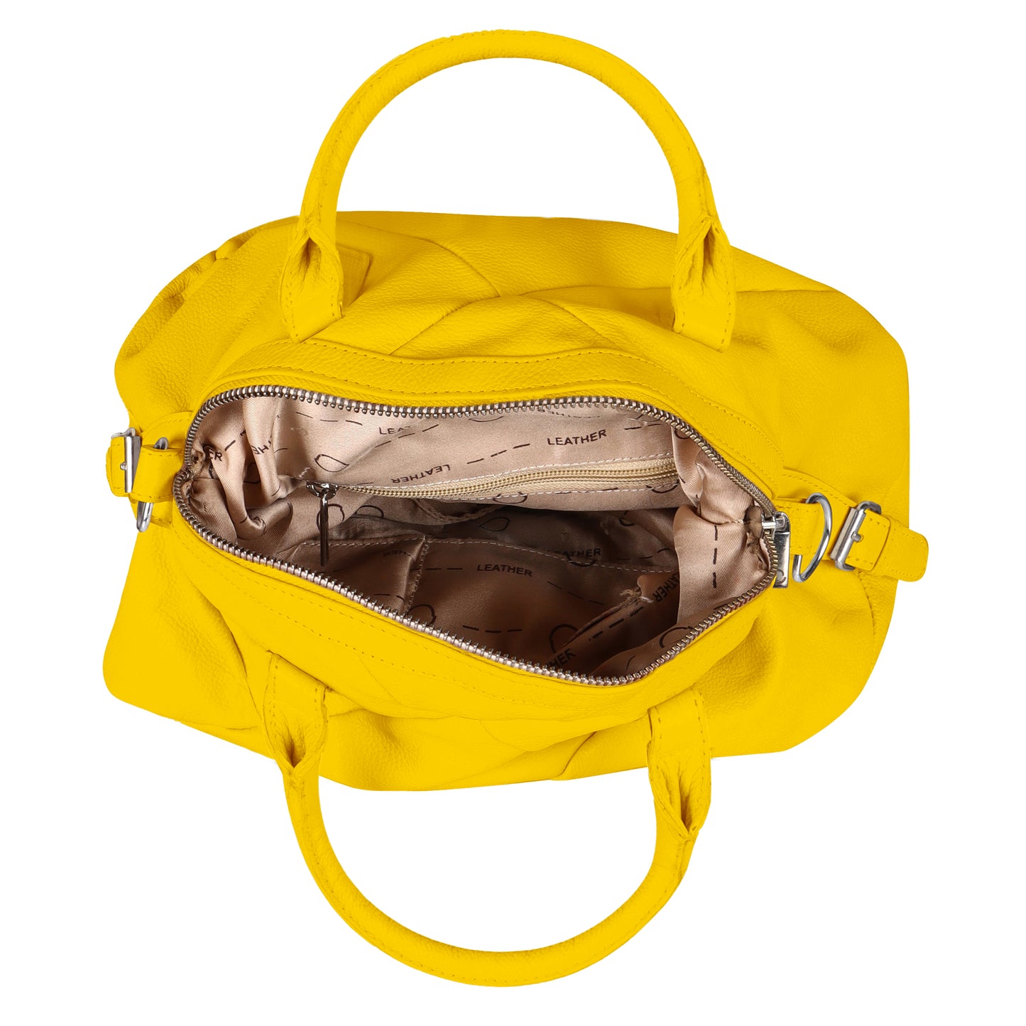 Omax Yellow Full Grain Genuine Leather Unique Football Style Handbag for Women LTHRL1