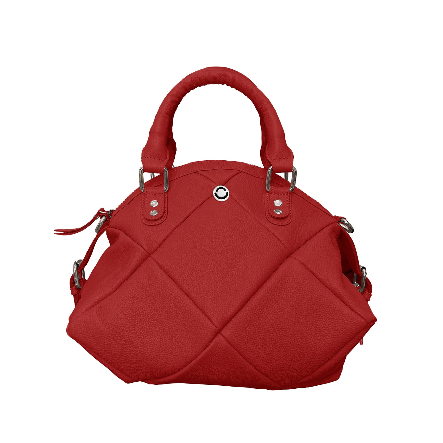 Omax Red Full Grain Genuine Leather Unique Football Style Handbag for Women LTHRL1