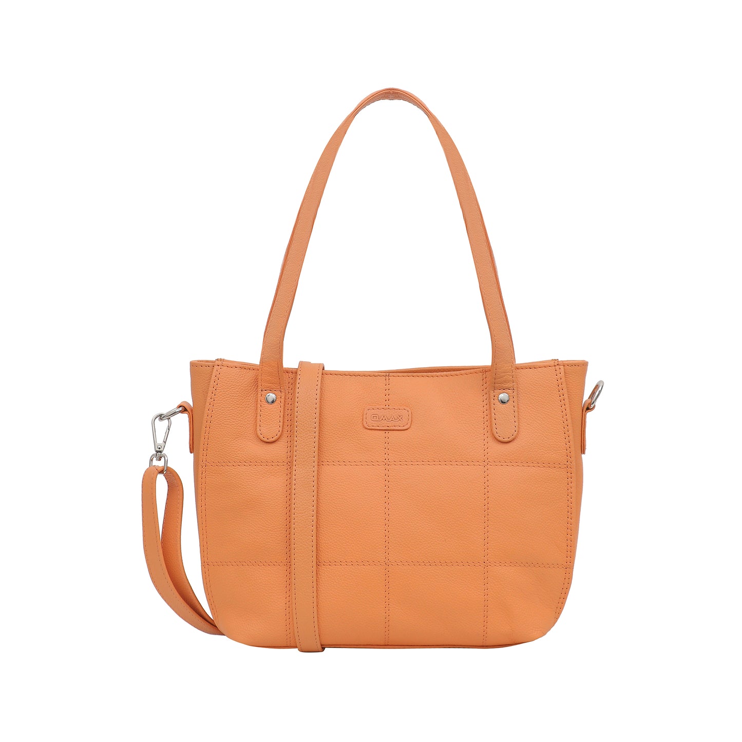 Omax Orange Genuine Leather Handbag Bag