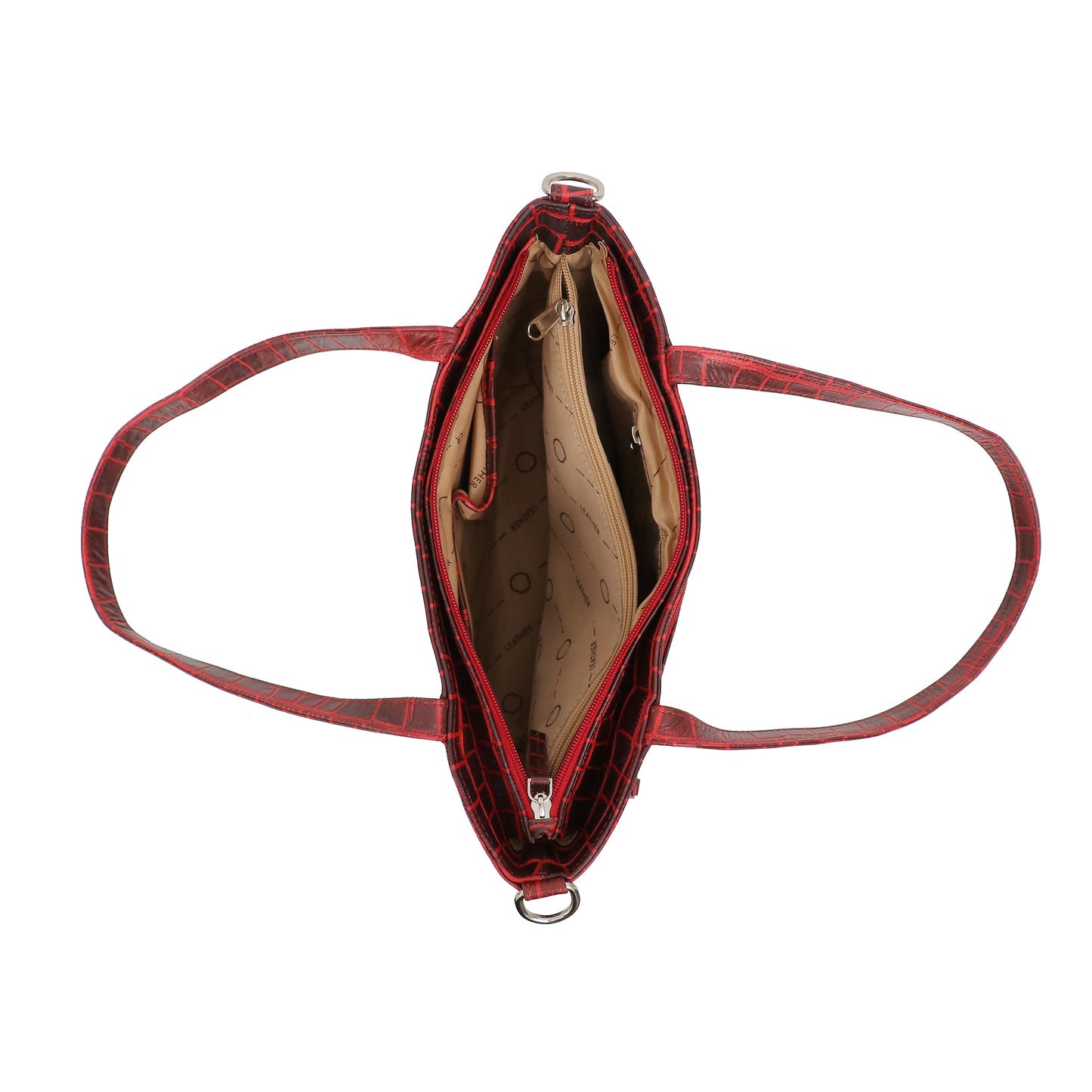 Omax Maroon Croco Genuine Leather Medium Tote Handbag for women LTHRL7