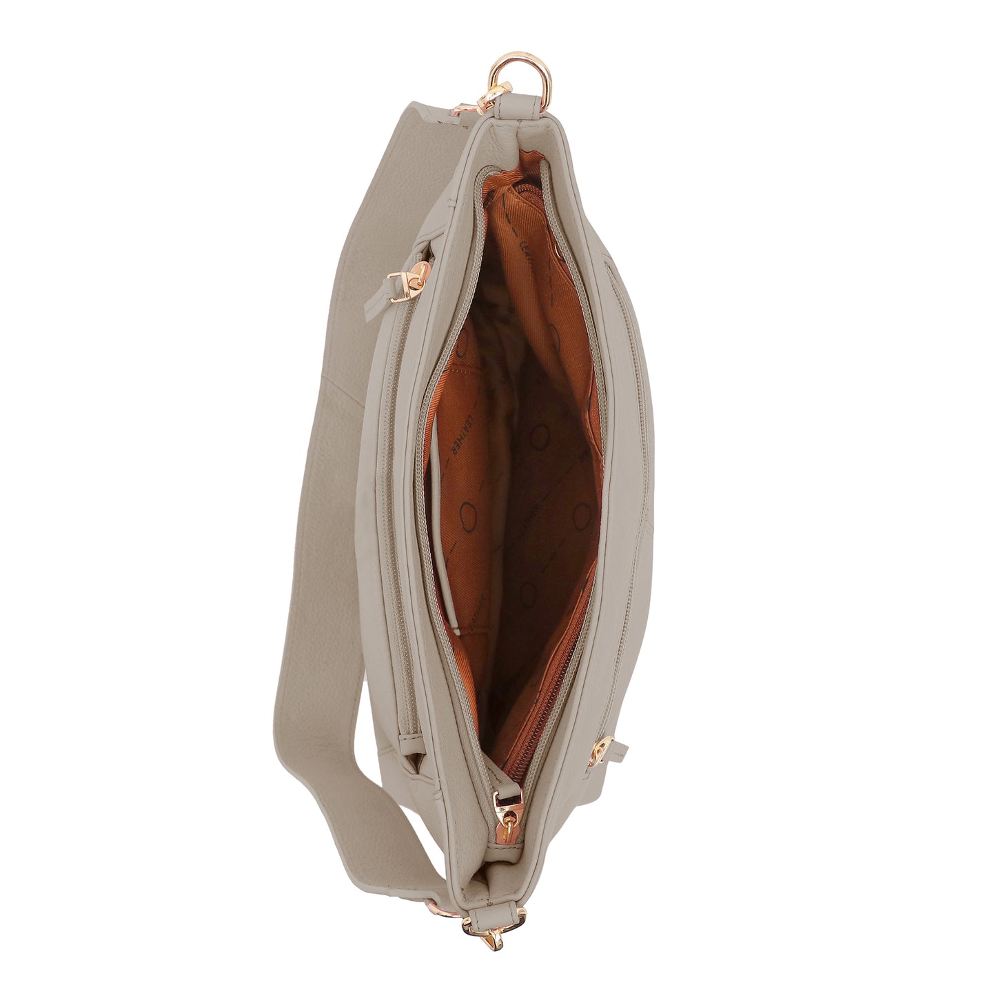 Omax Beige Soft Genuine Leather with Premium Accessories Handbags & Shoulder Bags for Women LTHRL2