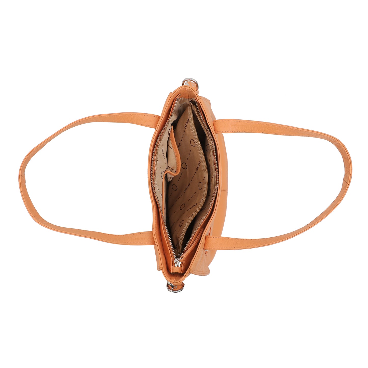 Omax Orange Genuine Leather Handbag Bag