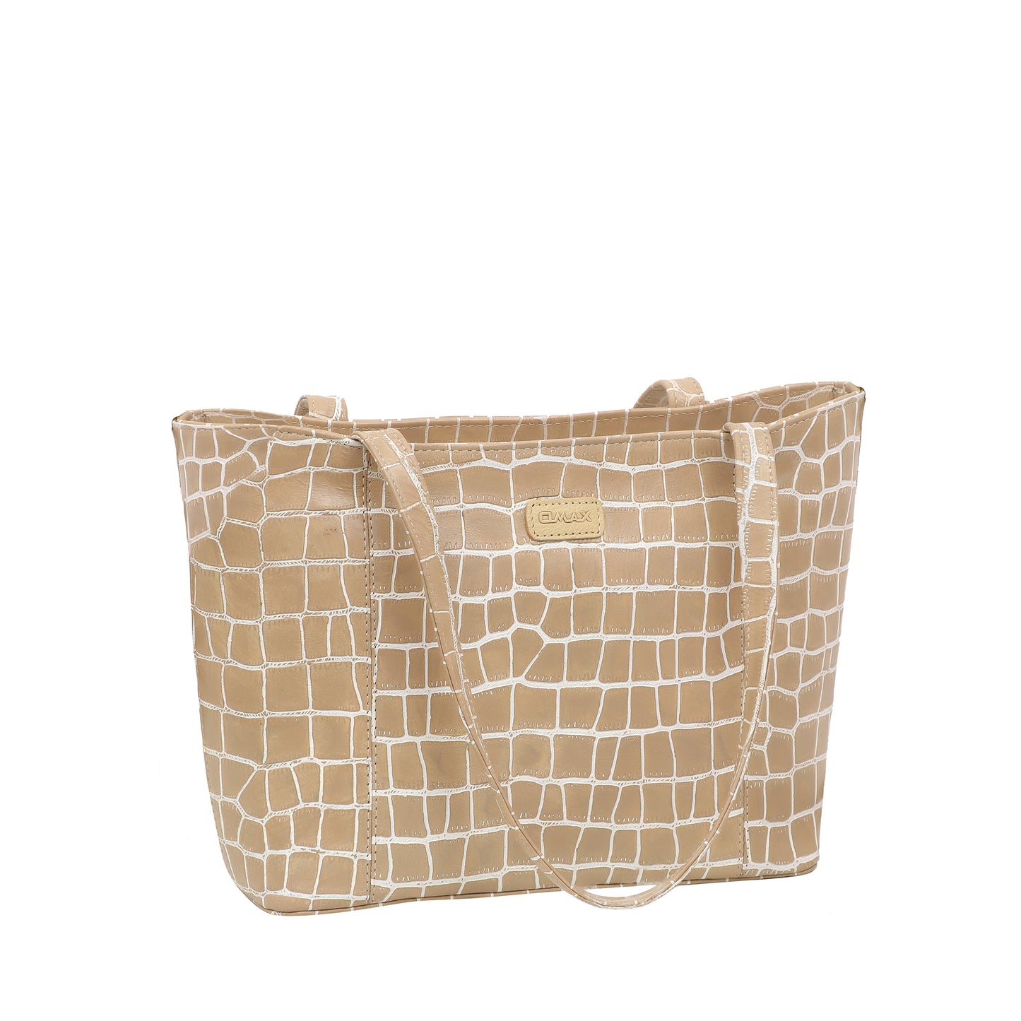 Omax Beige Croco Genuine Leather Hand Bag LTHRL07