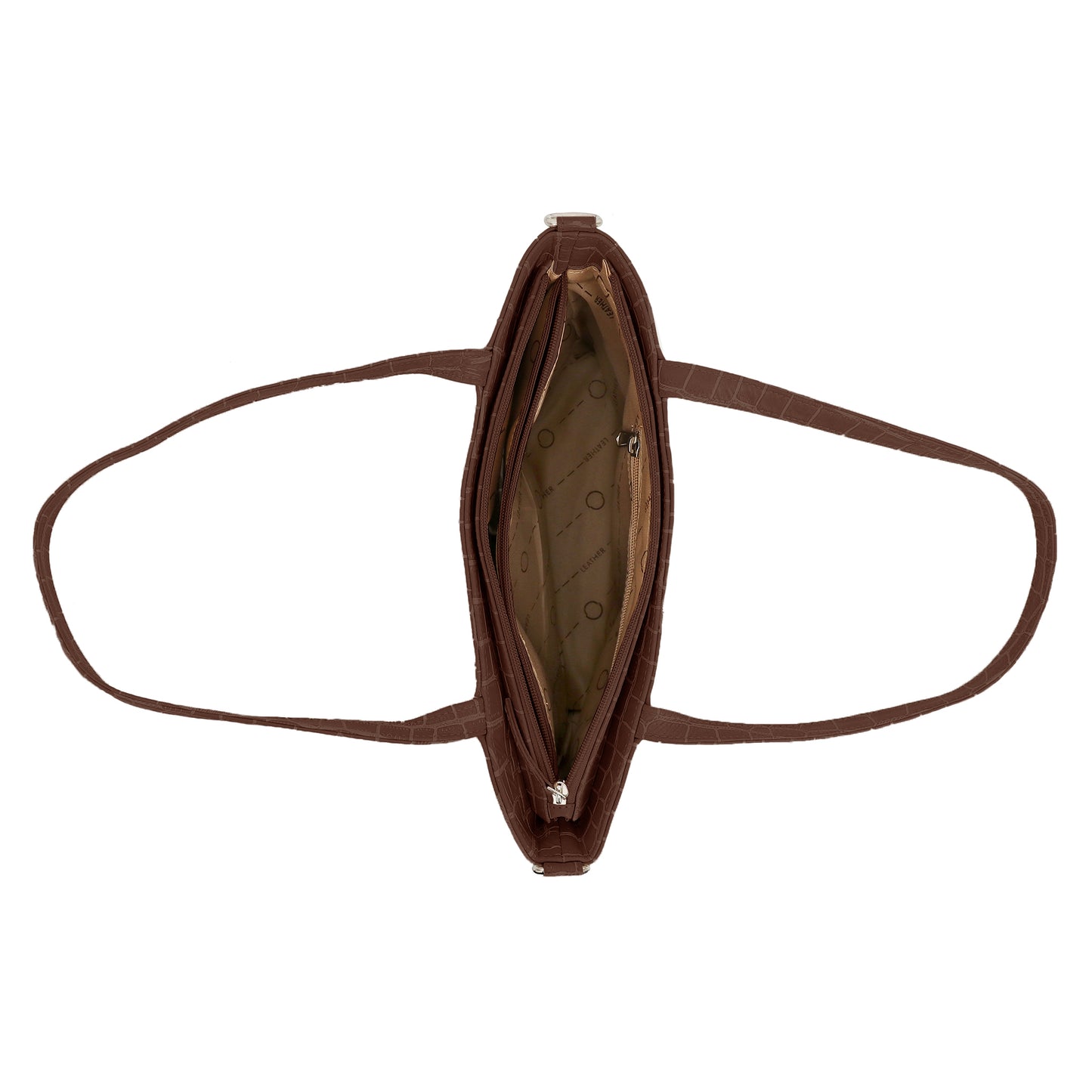 Omax Brown Croco Genuine Leather Medium Tote Handbag for women LTHRL7