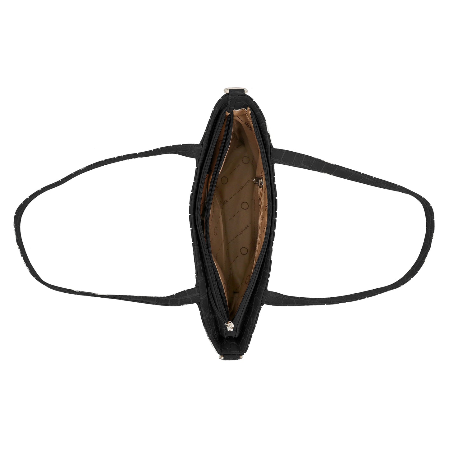 Omax Black Croco Genuine Leather Medium Tote Handbag for women LTHRL7