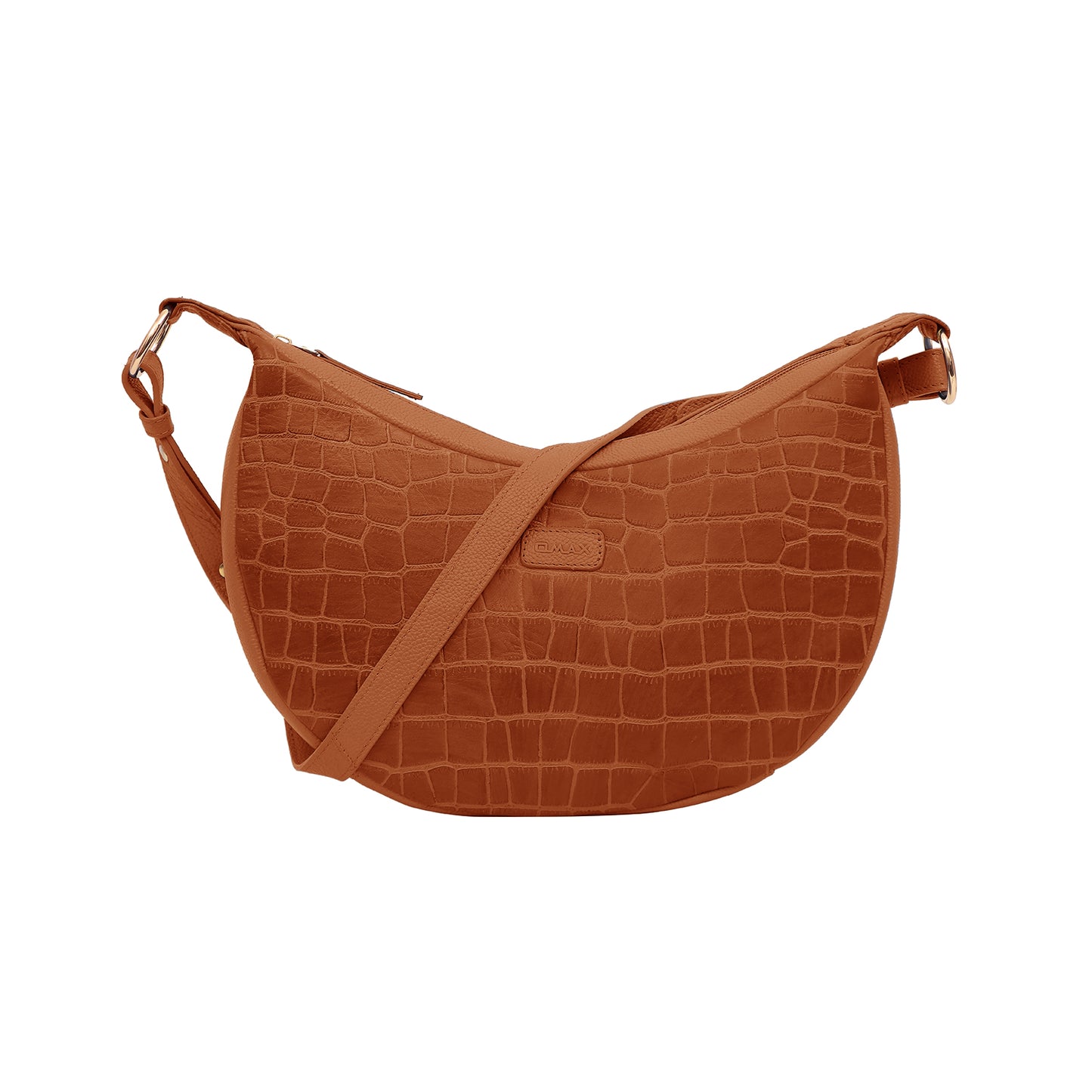 Omax Brown Halfmoon Design Genuine Leather Sling Bag LTHRL5
