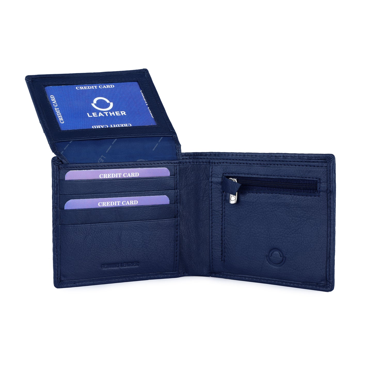 OMAX LTWL11 Blue Diamond Textured Full Grain Leather Men's Wallet