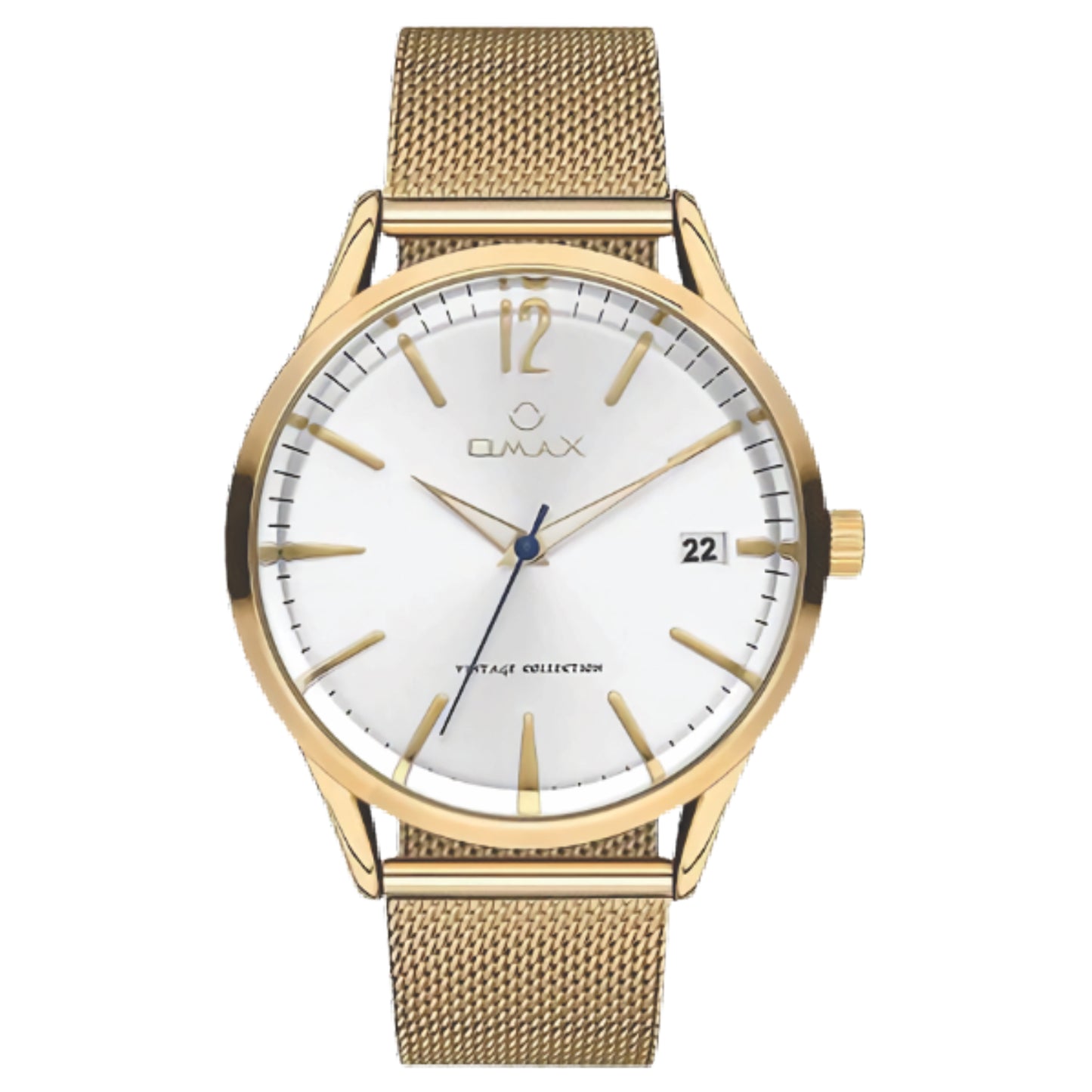 Omax Stainless Steel Golden Watch for Men VC06G61I
