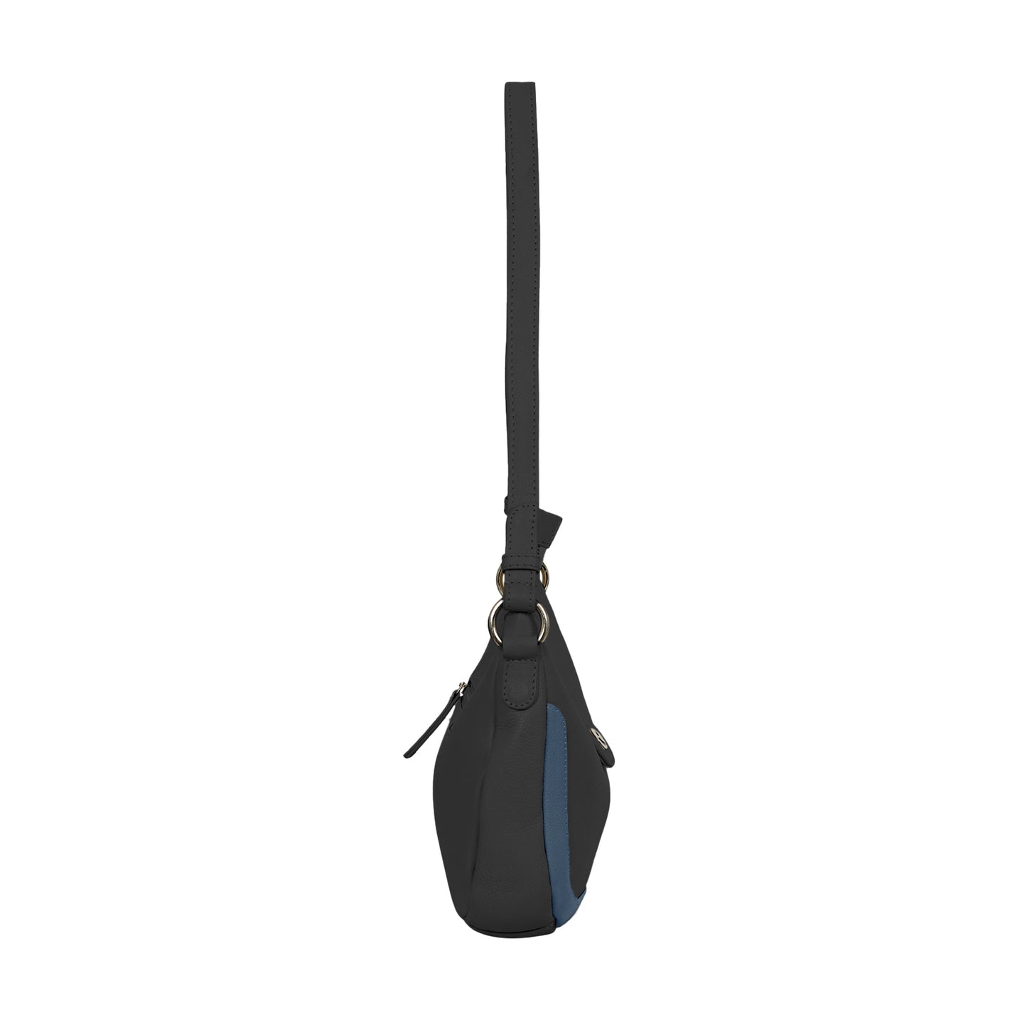Omax Black Boat Conrast Design Genuine Leather Sling Bag LTHRL5
