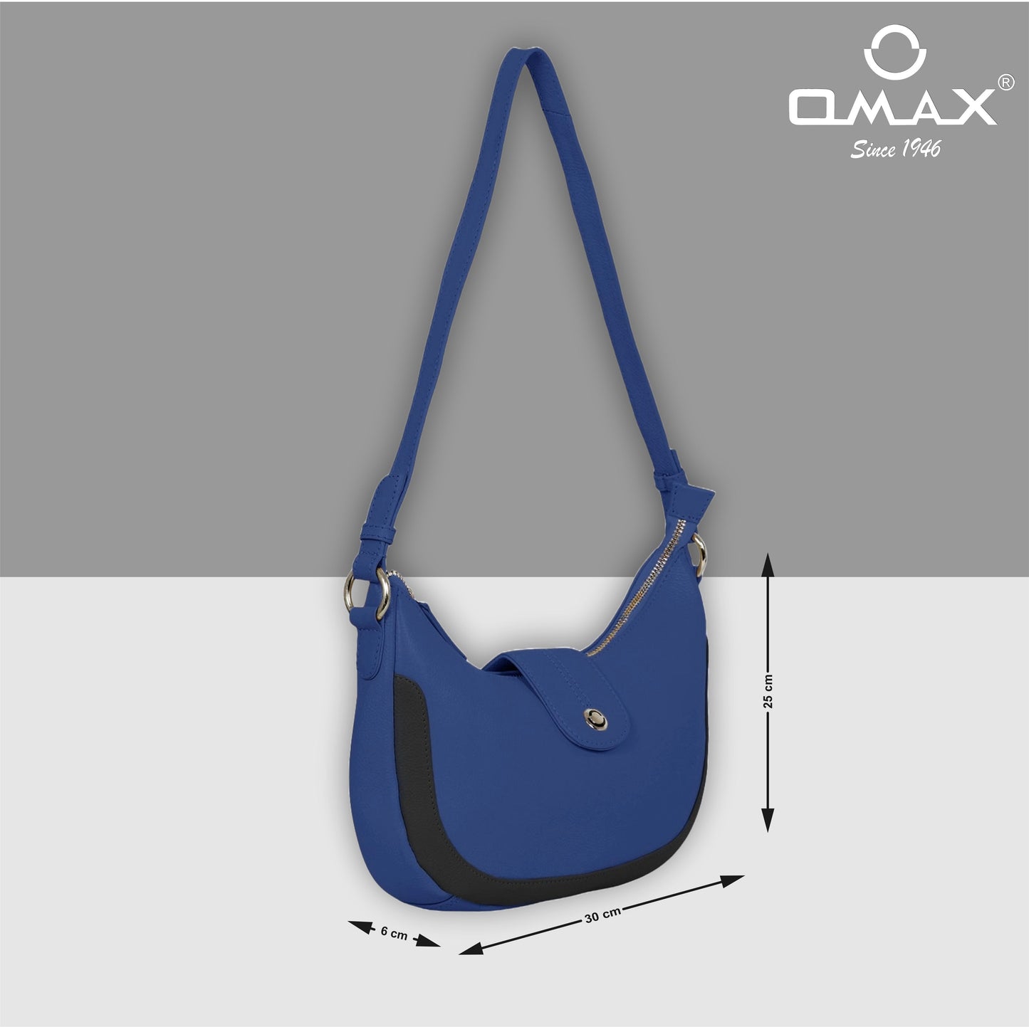 Omax Blue Boat Conrast Design Genuine Leather Sling Bag LTHRL5