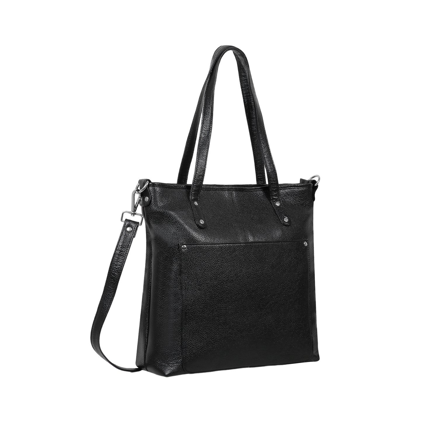 Boshek Black Stylish Genuine Leather Tote Handbag for Women