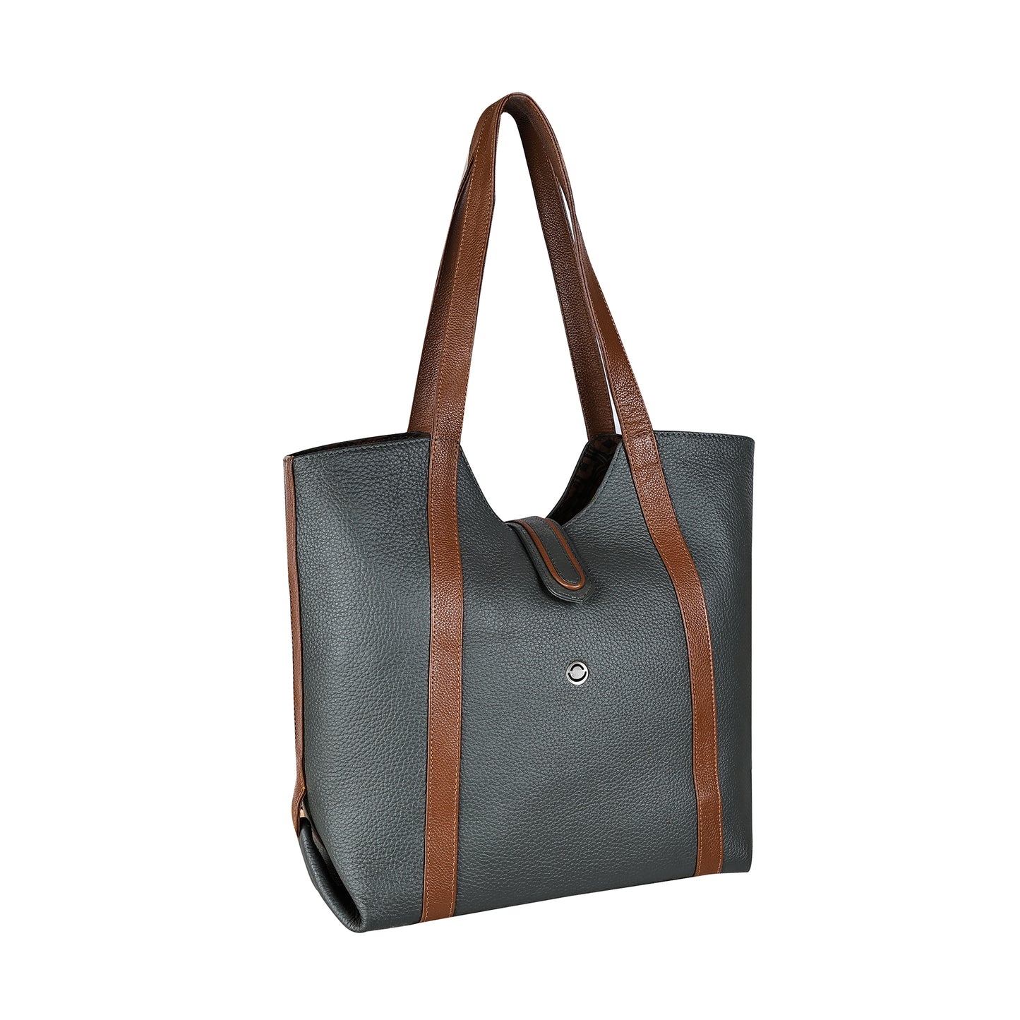 Omax Black Full Grain Genuine Leather Tote Shoulder Bag for Women FL19